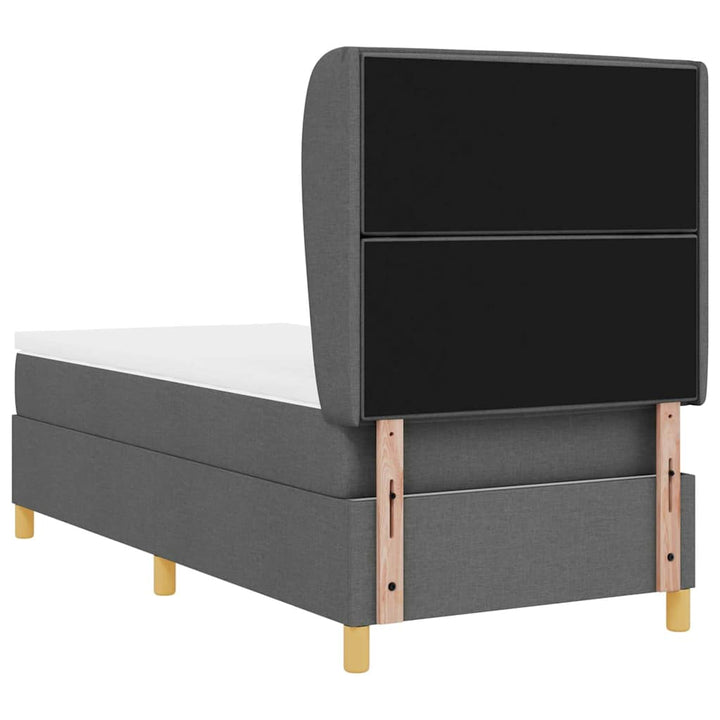 Box spring seng med madras Mørkegrå 200 x 80 cm Stof