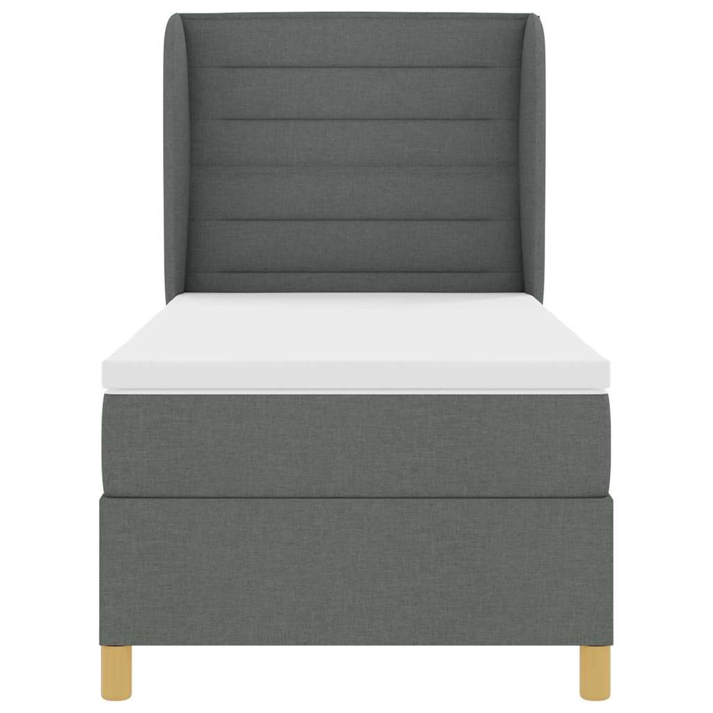 Box spring seng med madras Mørkegrå 200 x 80 cm Stof