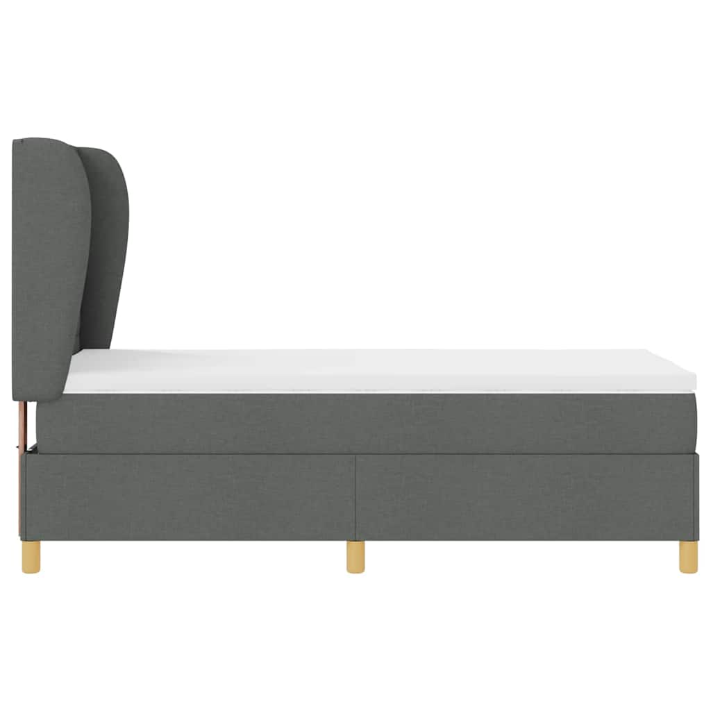 Box spring seng med madras Mørkegrå 200 x 80 cm Stof