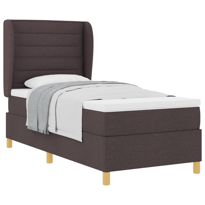 Box spring seng med madras Mørk Brun 200 x 80 cm Stof