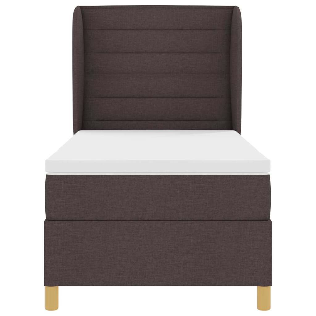 Box spring seng med madras Mørk Brun 200 x 80 cm Stof