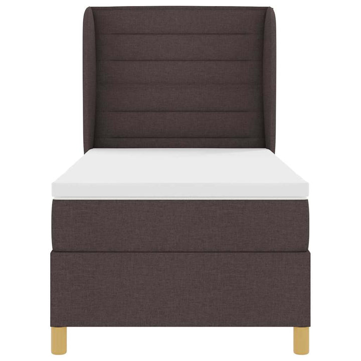 Box spring seng med madras Mørk Brun 200 x 80 cm Stof