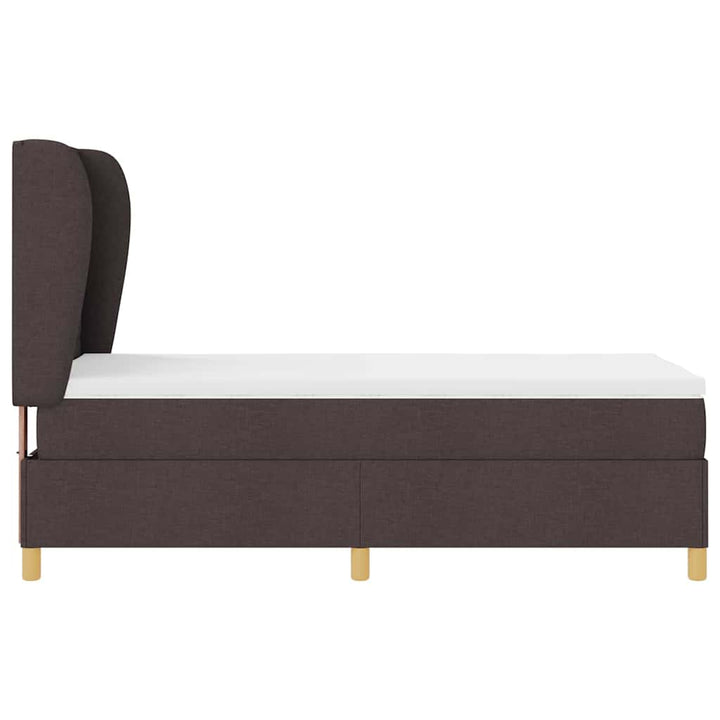 Box spring seng med madras Mørk Brun 200 x 80 cm Stof