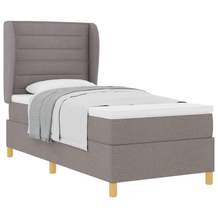 Box spring seng med hovedgærde Gråbrun 200 x 80 cm Stof