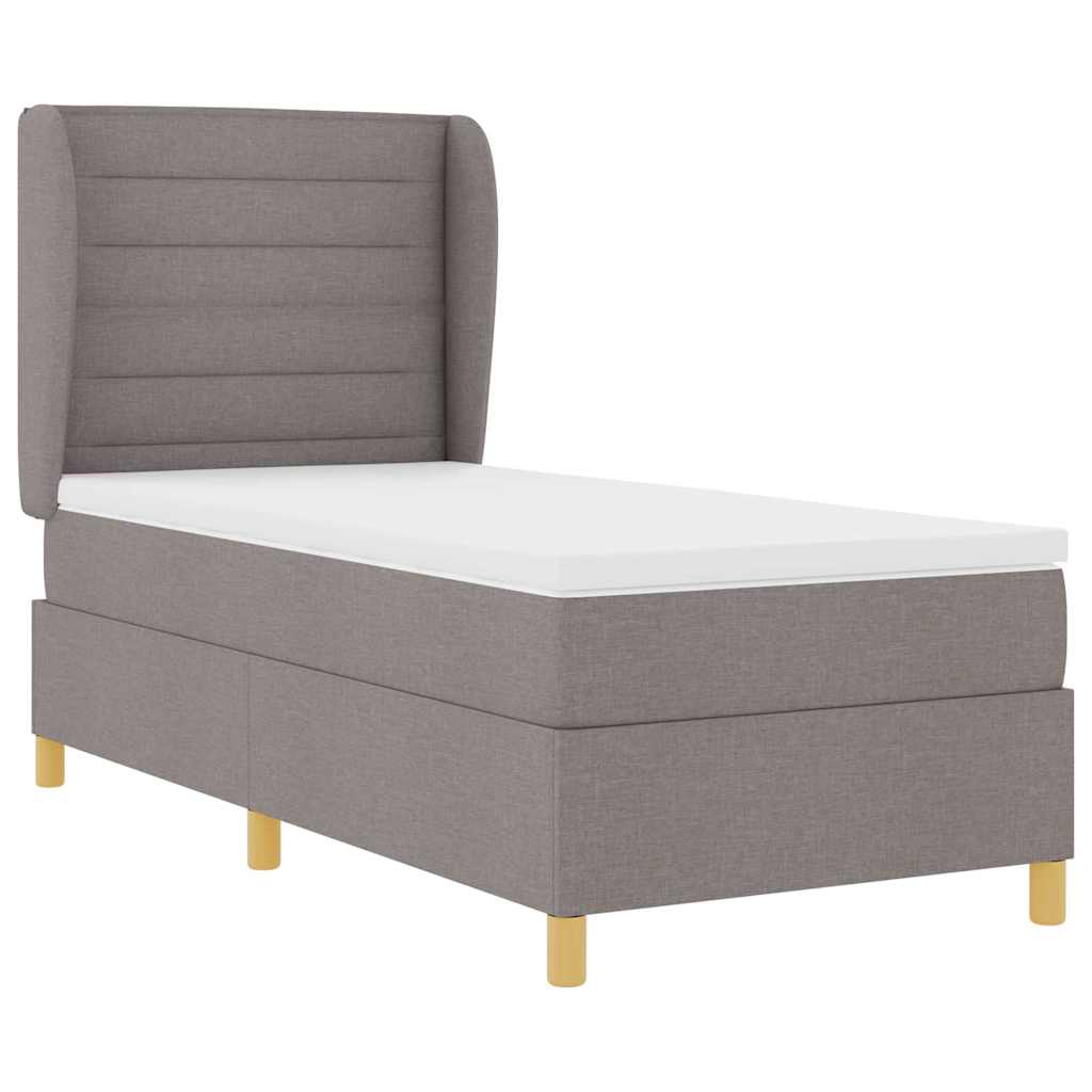 Box spring seng med hovedgærde Gråbrun 200 x 80 cm Stof