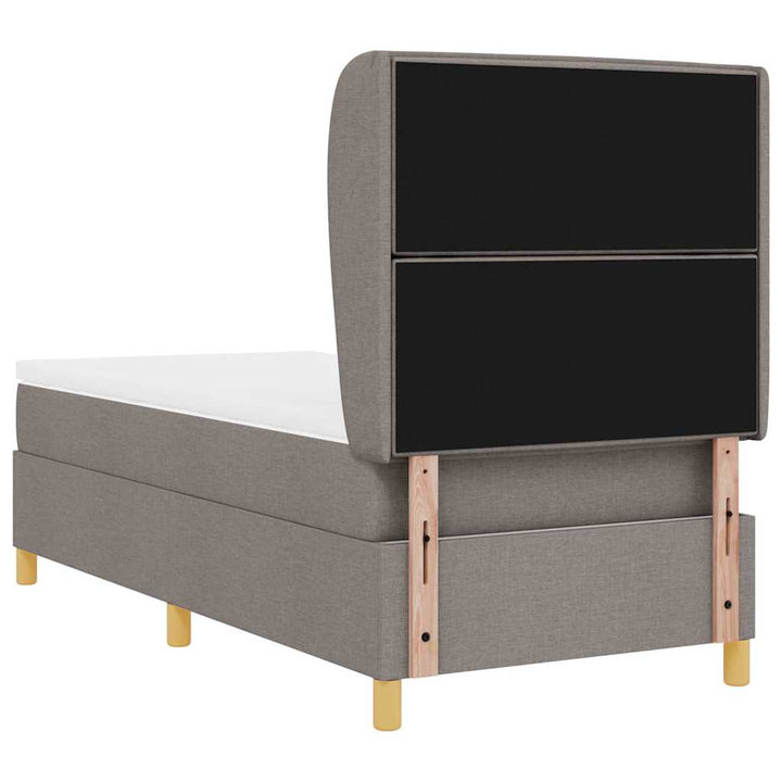 Box spring seng med hovedgærde Gråbrun 200 x 80 cm Stof