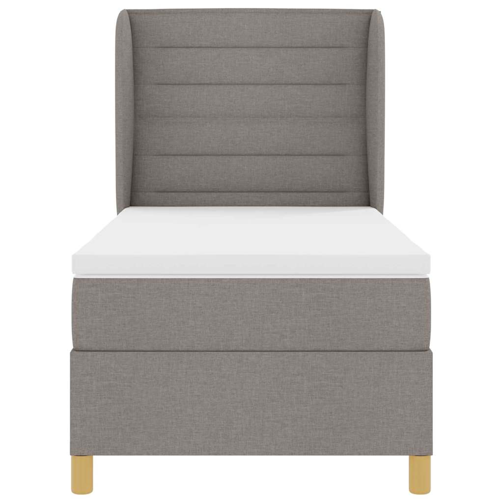 Box spring seng med hovedgærde Gråbrun 200 x 80 cm Stof