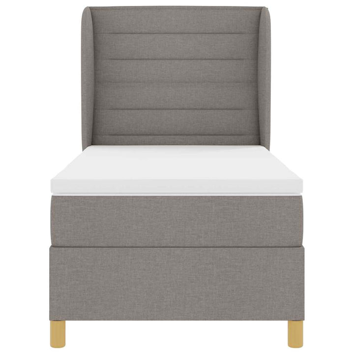 Box spring seng med hovedgærde Gråbrun 200 x 80 cm Stof