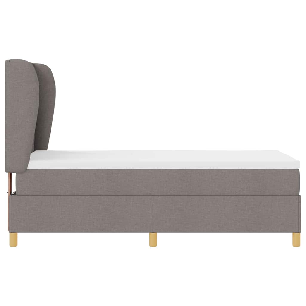 Box spring seng med hovedgærde Gråbrun 200 x 80 cm Stof
