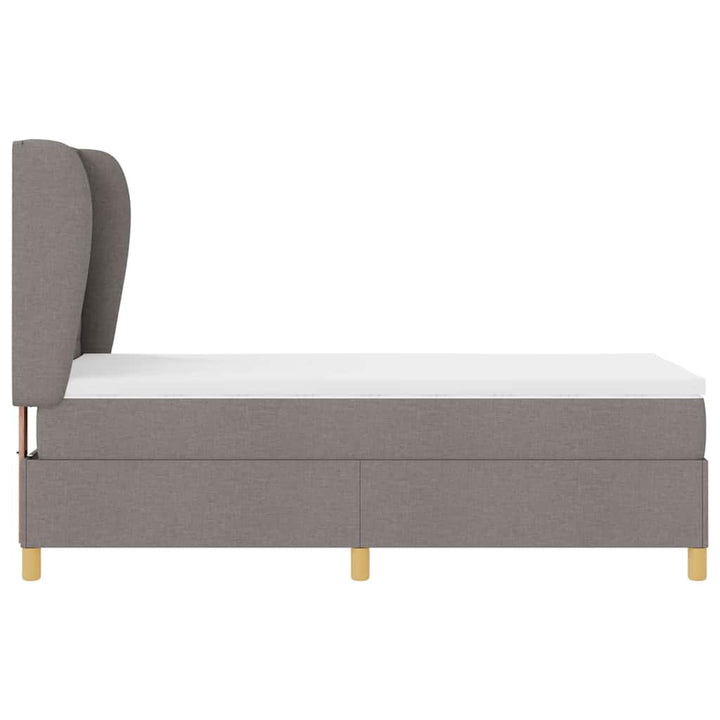 Box spring seng med hovedgærde Gråbrun 200 x 80 cm Stof