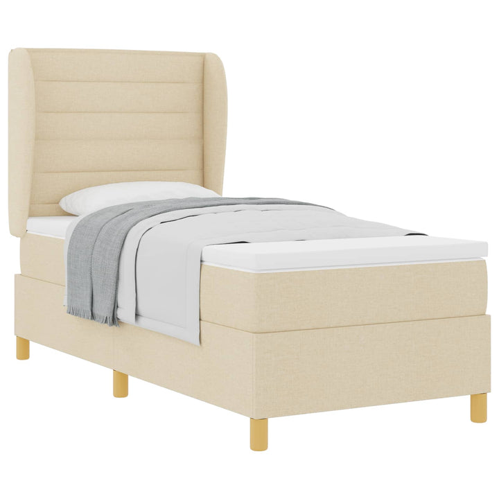 Box spring seng med madras Creme 200 x 80 cm Stof
