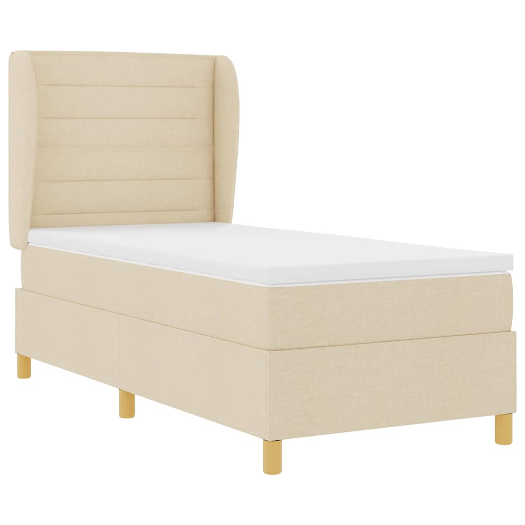 Box spring seng med madras Creme 200 x 80 cm Stof