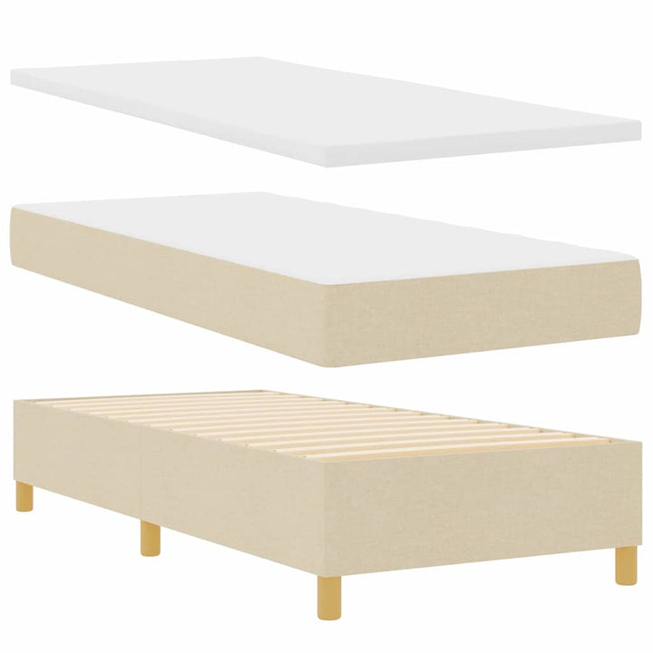 Box spring seng med madras Creme 200 x 80 cm Stof