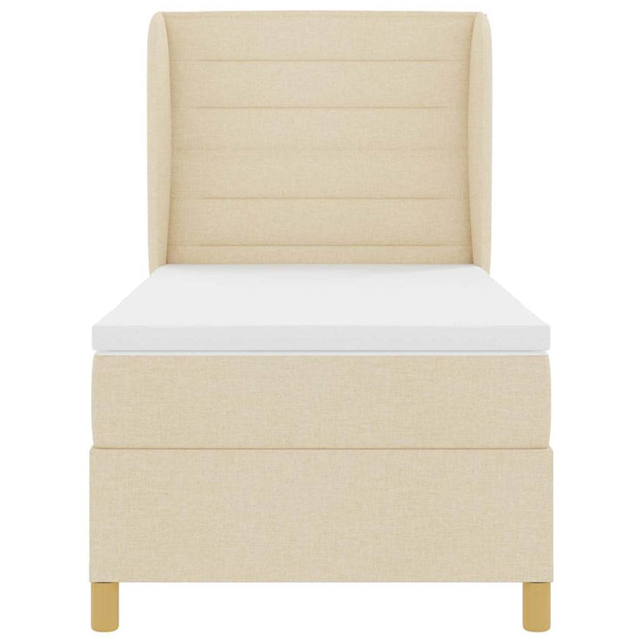 Box spring seng med madras Creme 200 x 80 cm Stof