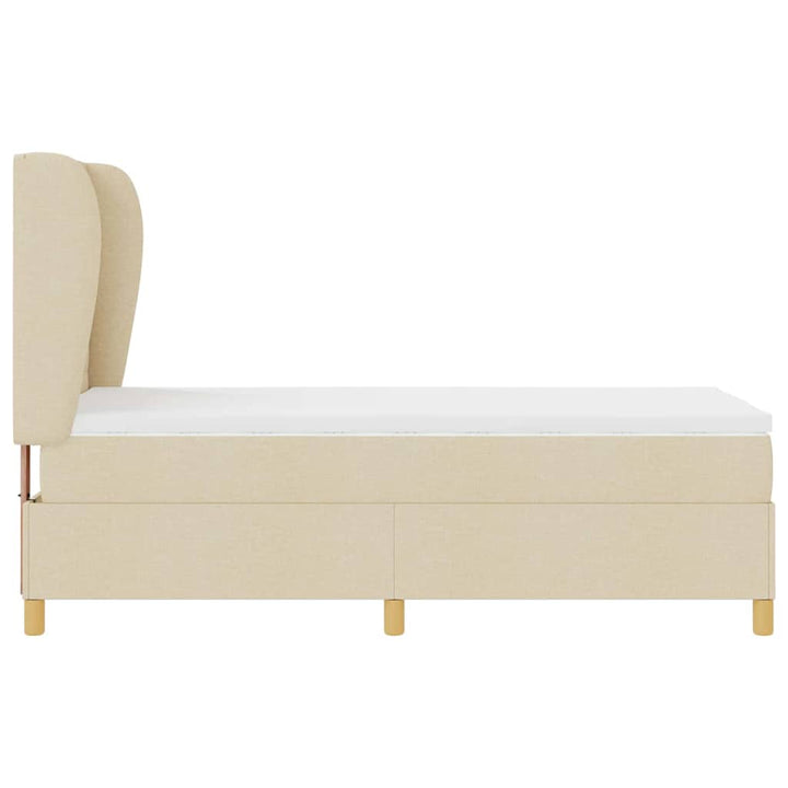 Box spring seng med madras Creme 200 x 80 cm Stof