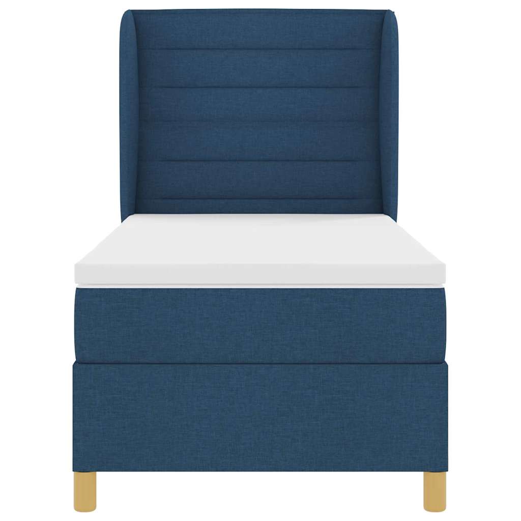 Box spring seng med madras med hovedgærde Blå 200 x 80 cm Stof