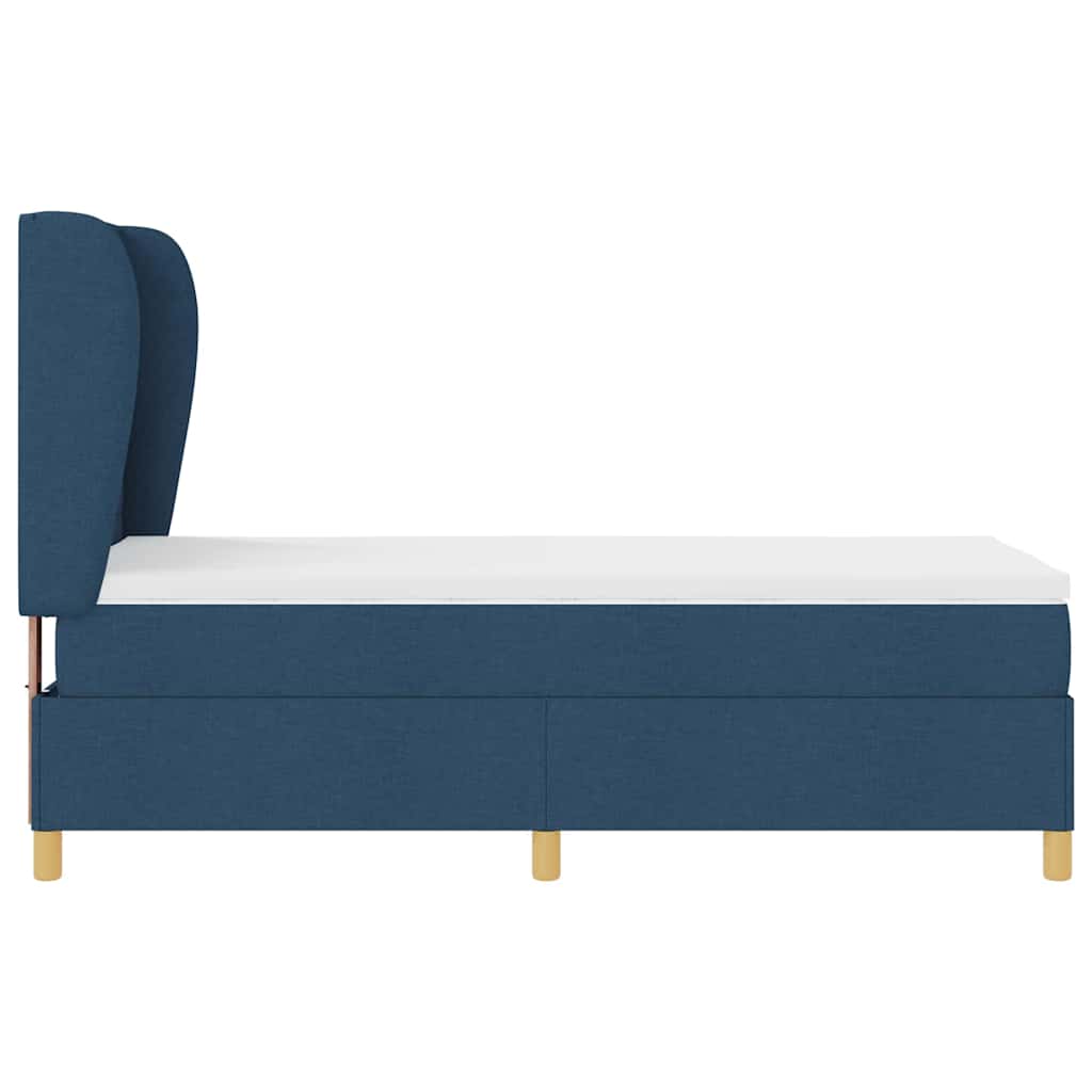 Box spring seng med madras med hovedgærde Blå 200 x 80 cm Stof