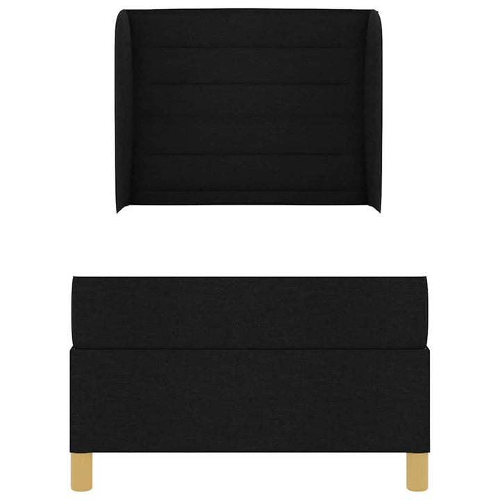 Box spring seng med madras med hovedgærde Sort 190 x 90 cm Stof