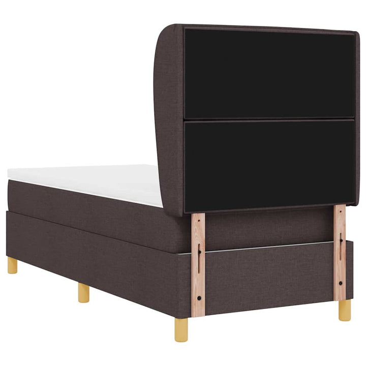 Box spring seng med madras Mørk Brun 190 x 90 cm Stof