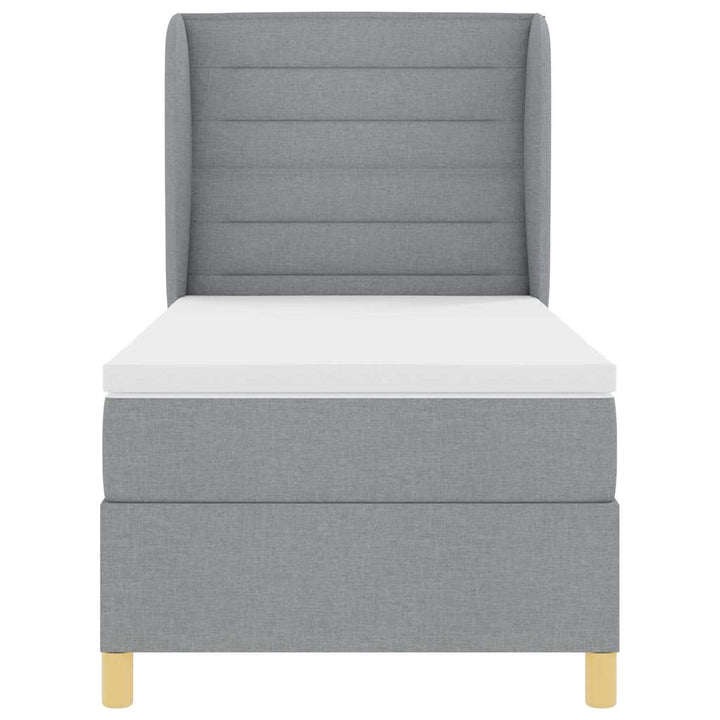 Box spring seng med madras Lysegrå 200 x 90 cm Stof