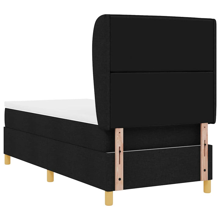 Box spring seng med madras med hovedgærde Sort 200 x 90 cm Stof