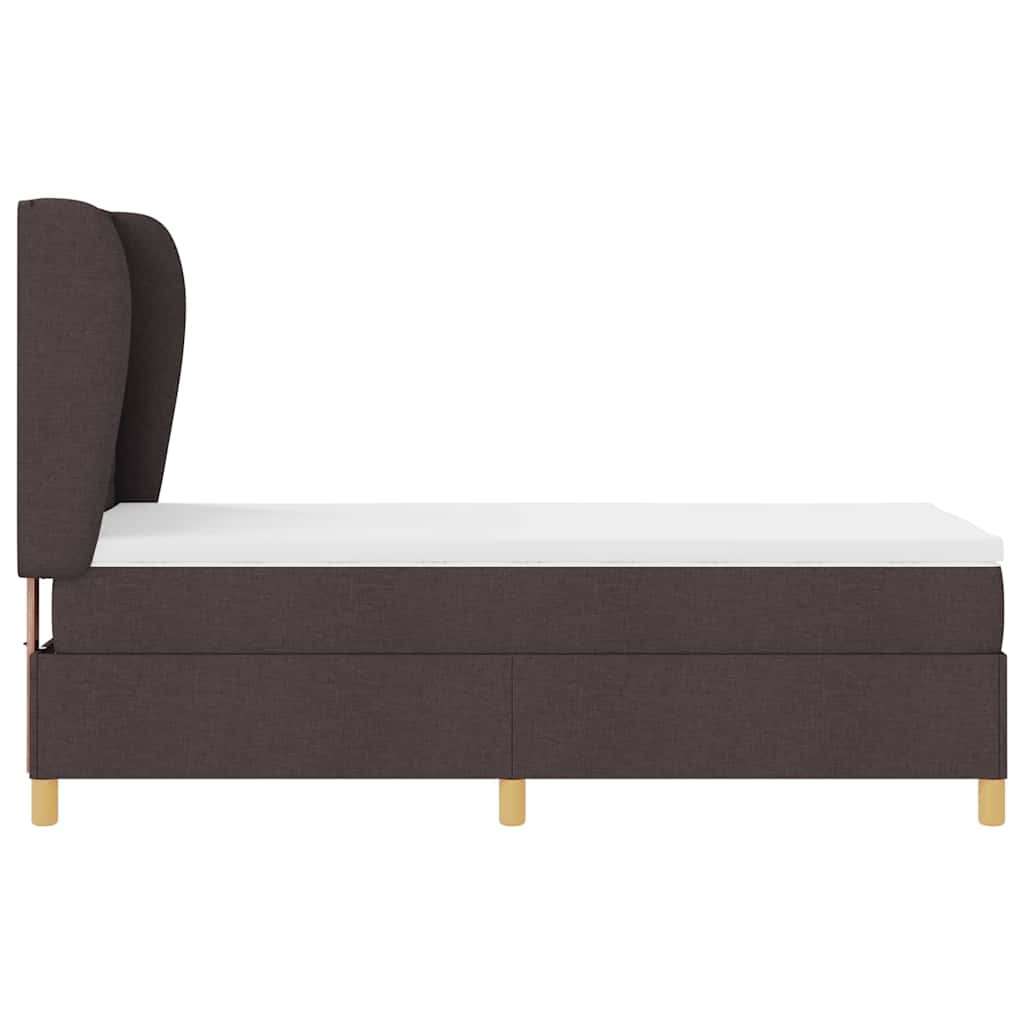 Box spring seng med madras Mørk Brun 200 x 90 cm Stof