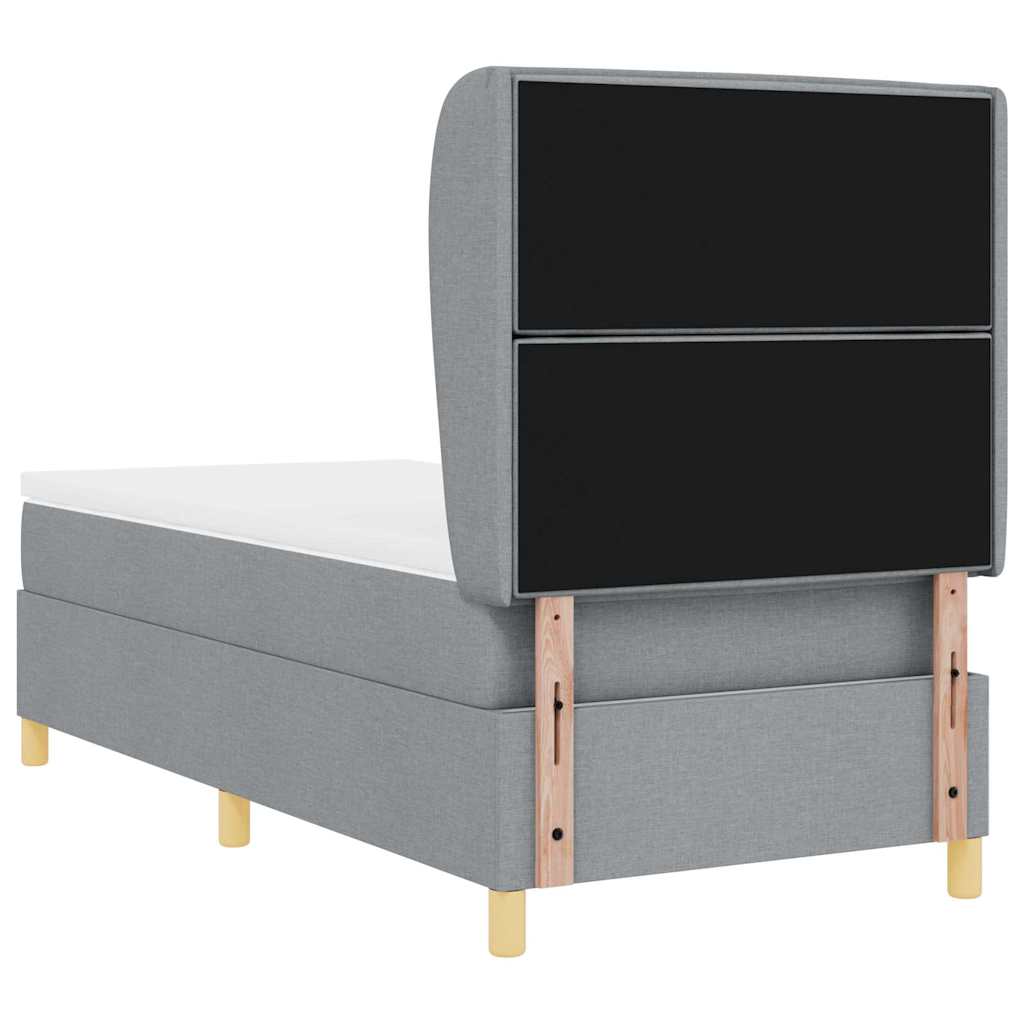 Box spring seng med madras Lysegrå 200 x 100 cm Stof