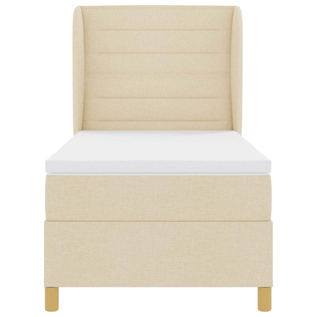 Box spring seng med madras Creme 200 x 100 cm Stof