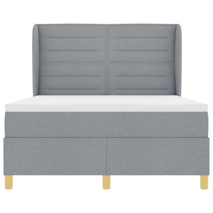 Box spring seng med madras Lysegrå 190 x 140 cm Stof