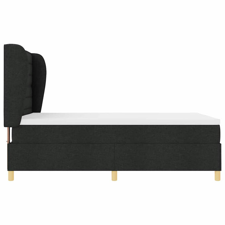 Box spring seng med madras Sort 190 x 140 cm Stof