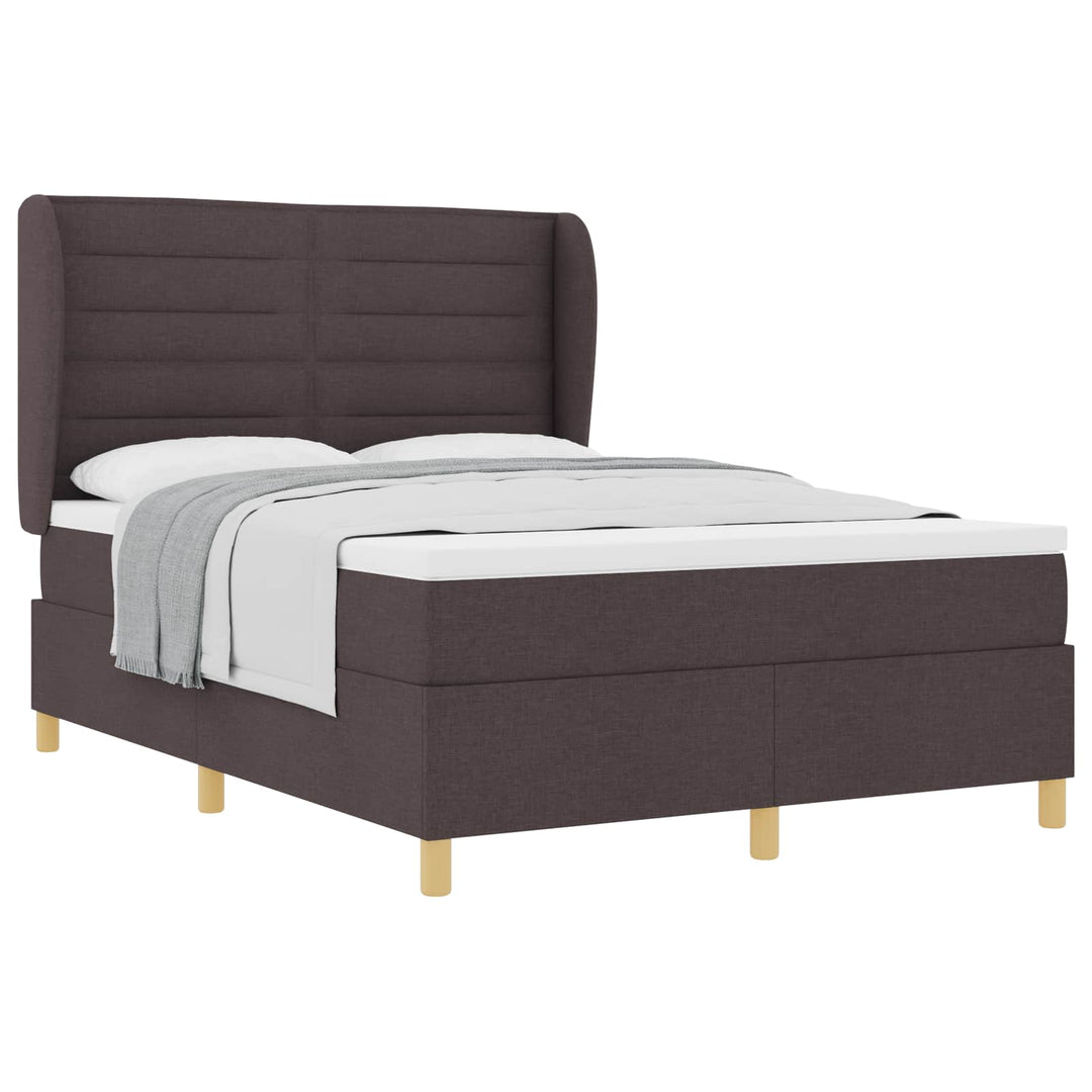 Box spring seng med madras Mørk Brun 190 x 140 cm Stof