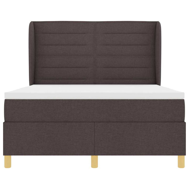 Box spring seng med madras Mørk Brun 190 x 140 cm Stof