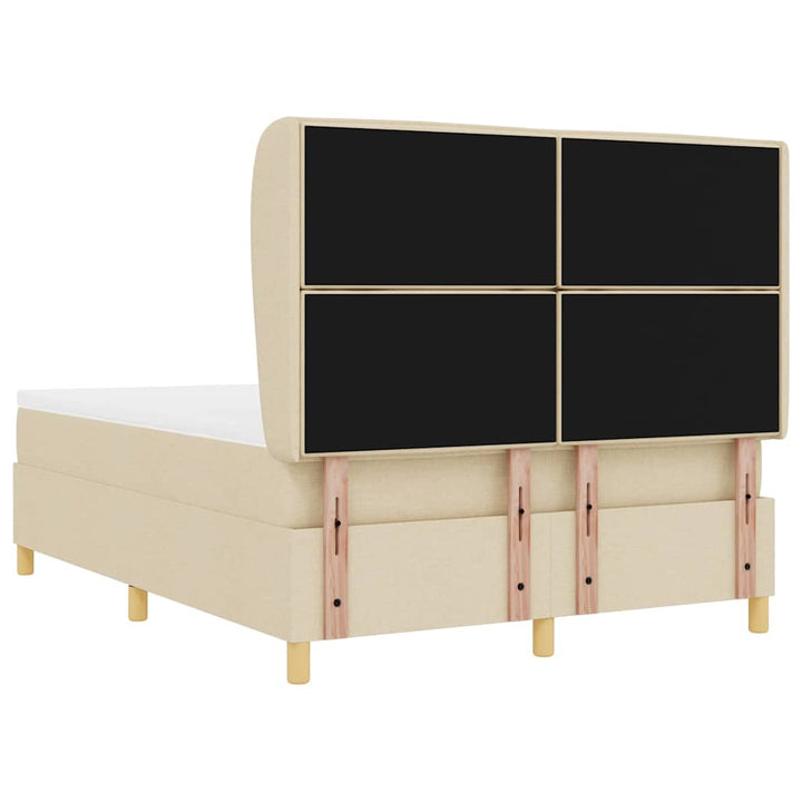 Box spring seng med madras Creme 190 x 140 cm Stof