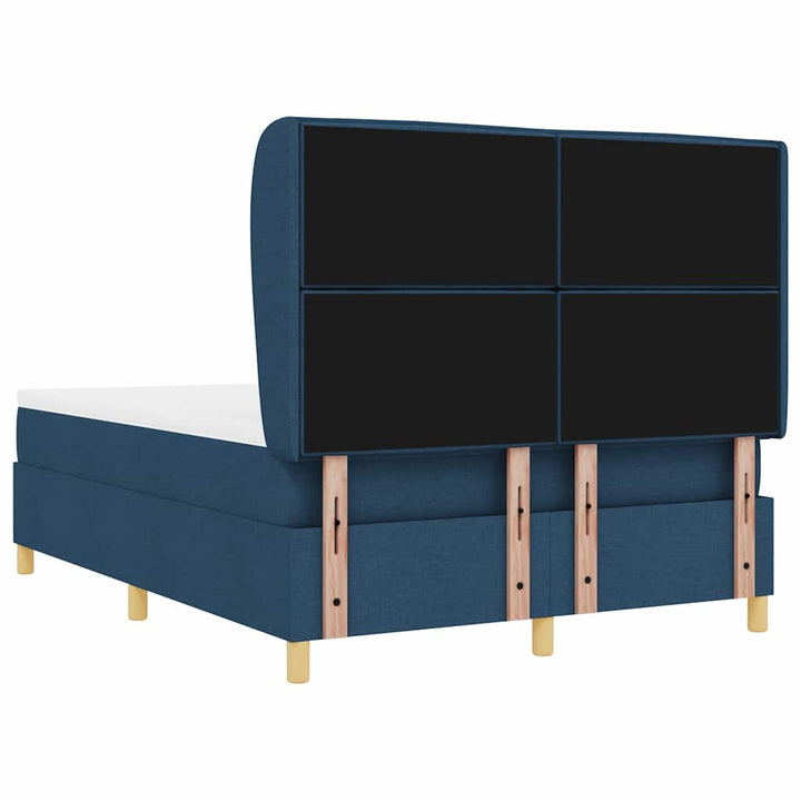 Box spring seng med madras med hovedgærde Blå 190 x 140 cm Stof