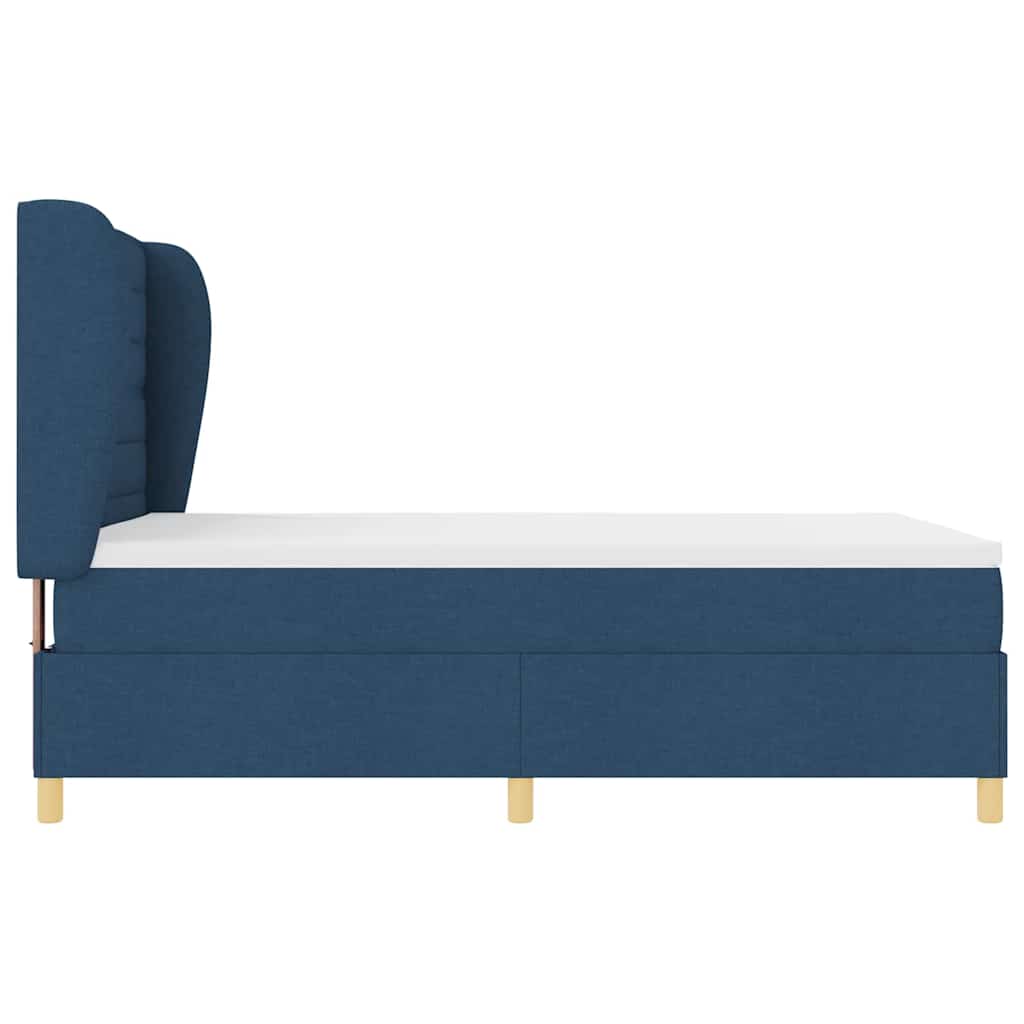 Box spring seng med madras med hovedgærde Blå 190 x 140 cm Stof