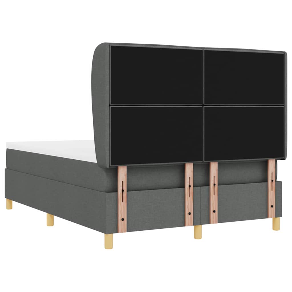 Box spring seng med madras Mørkegrå 200 x 140 cm Stof