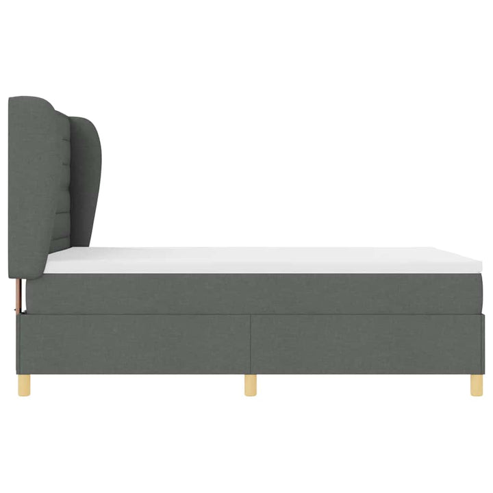 Box spring seng med madras Mørkegrå 200 x 140 cm Stof