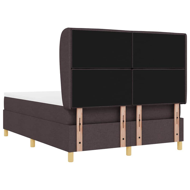Box spring seng med madras Mørk Brun 200 x 140 cm Stof