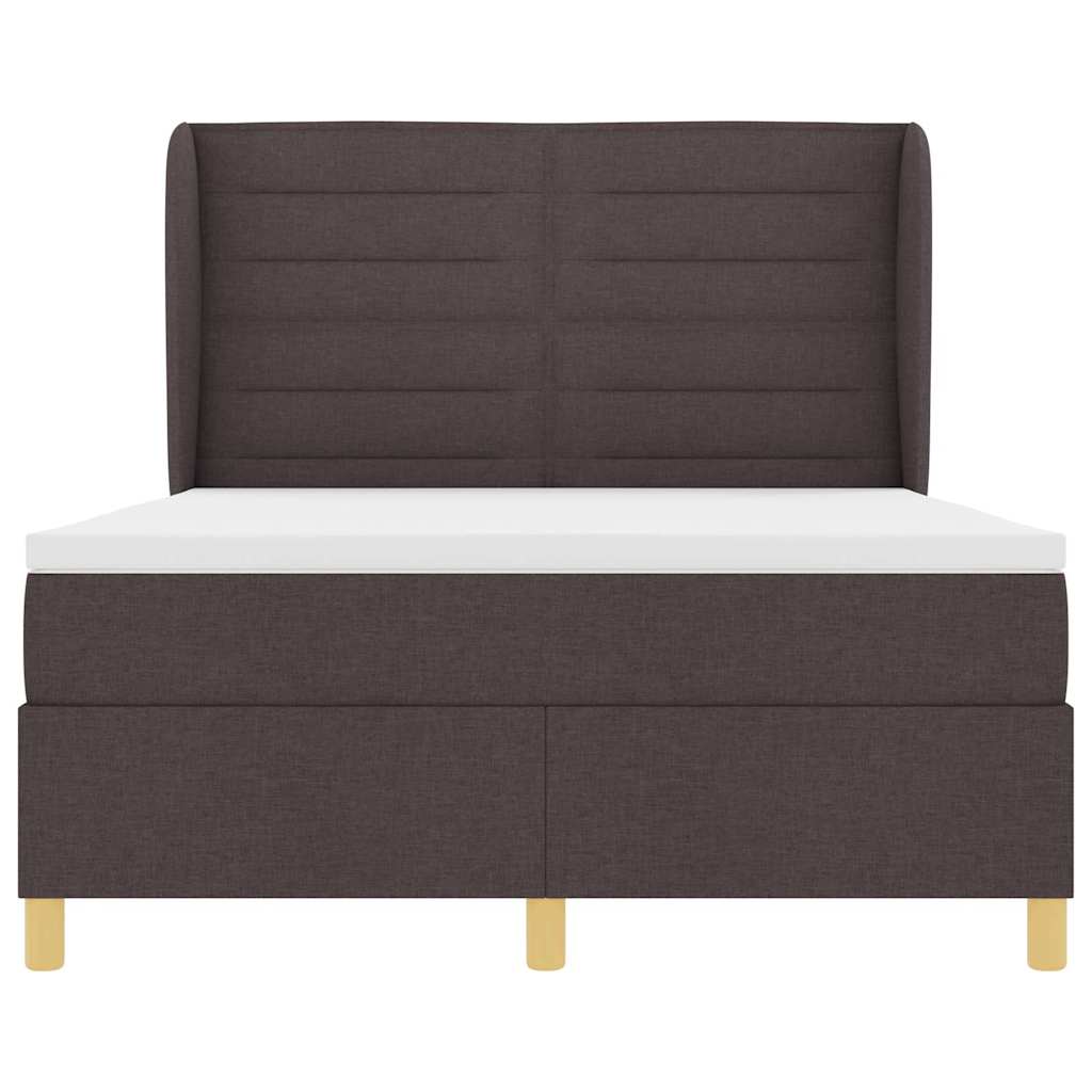 Box spring seng med madras Mørk Brun 200 x 140 cm Stof