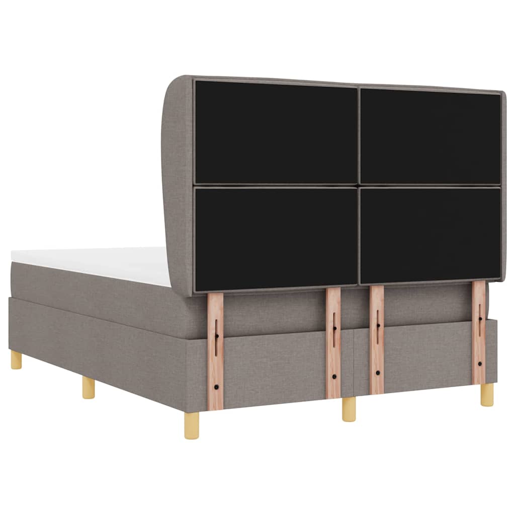 Box spring seng med madras Gråbrun 200 x 140 cm Stof