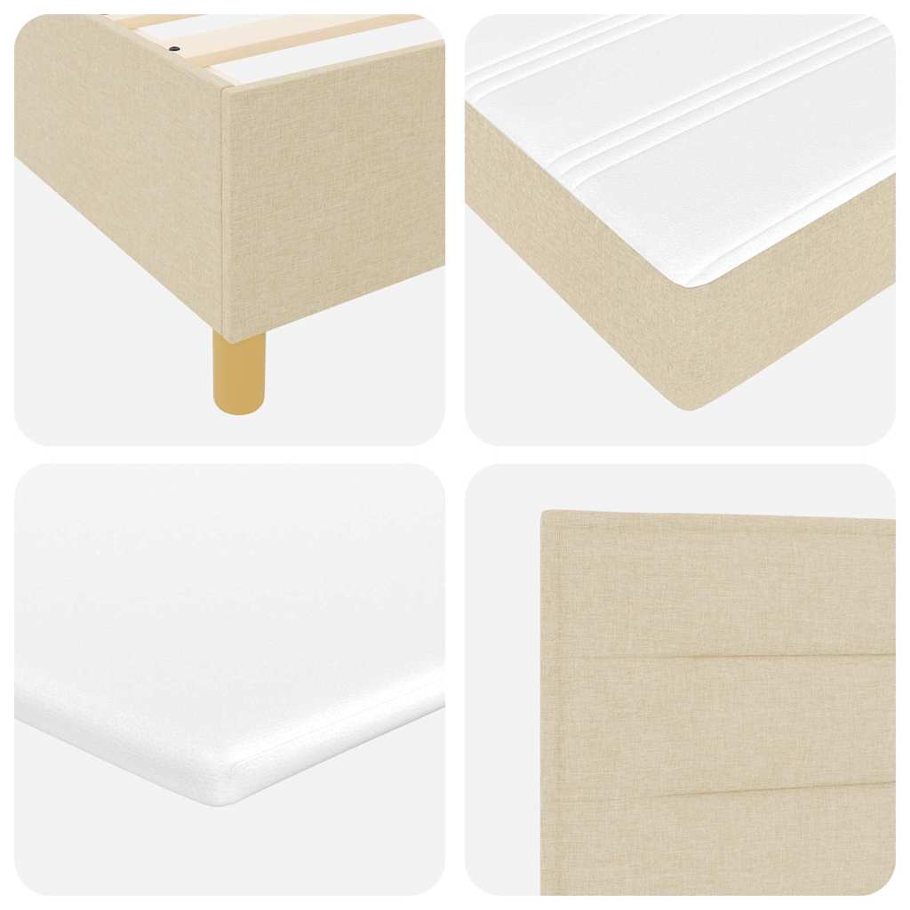 Box spring seng med madras Creme 200 x 140 cm Stof