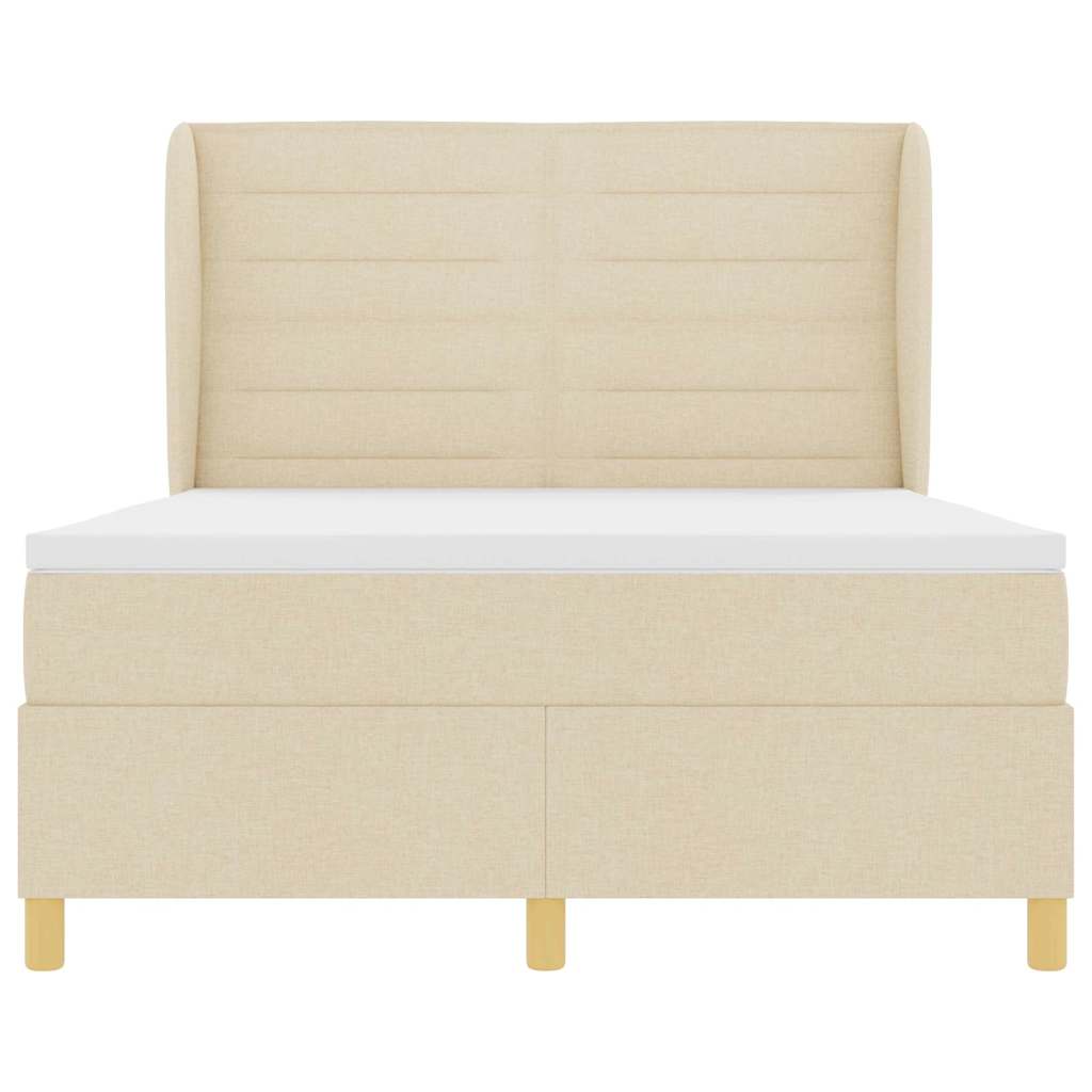 Box spring seng med madras Creme 200 x 140 cm Stof