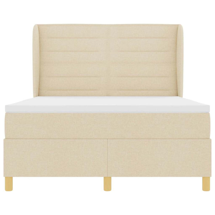 Box spring seng med madras Creme 200 x 140 cm Stof