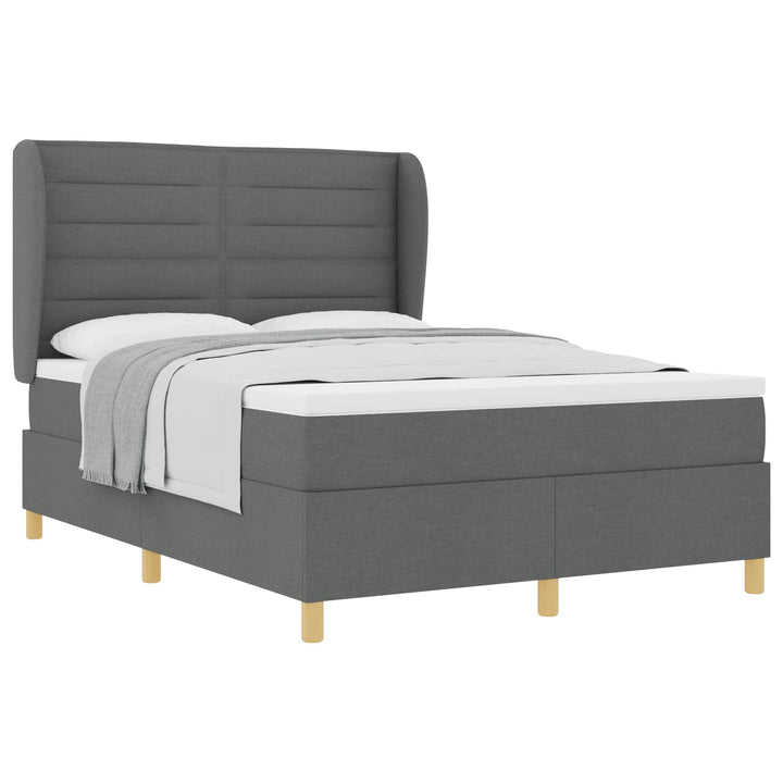 Box spring seng med madras Mørkegrå 200 x 160 cm Stof