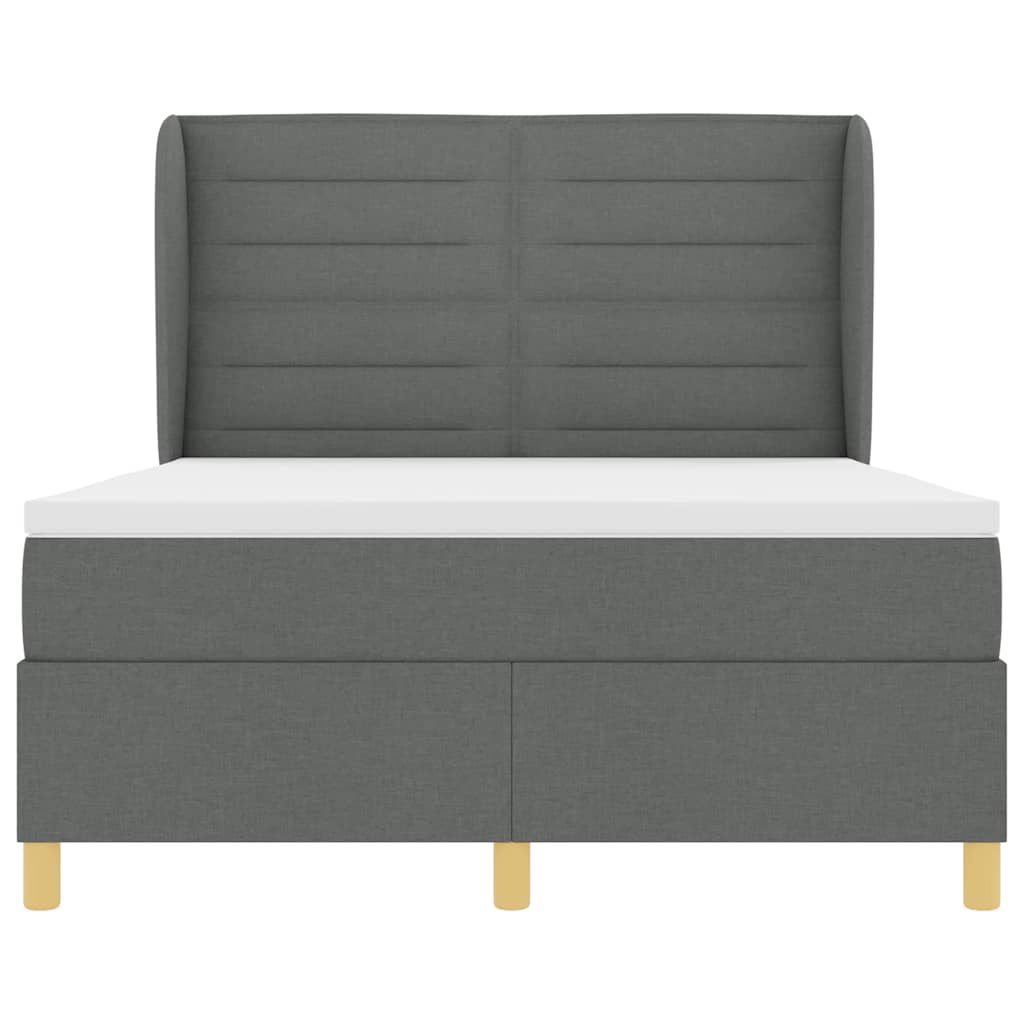 Box spring seng med madras Mørkegrå 200 x 160 cm Stof