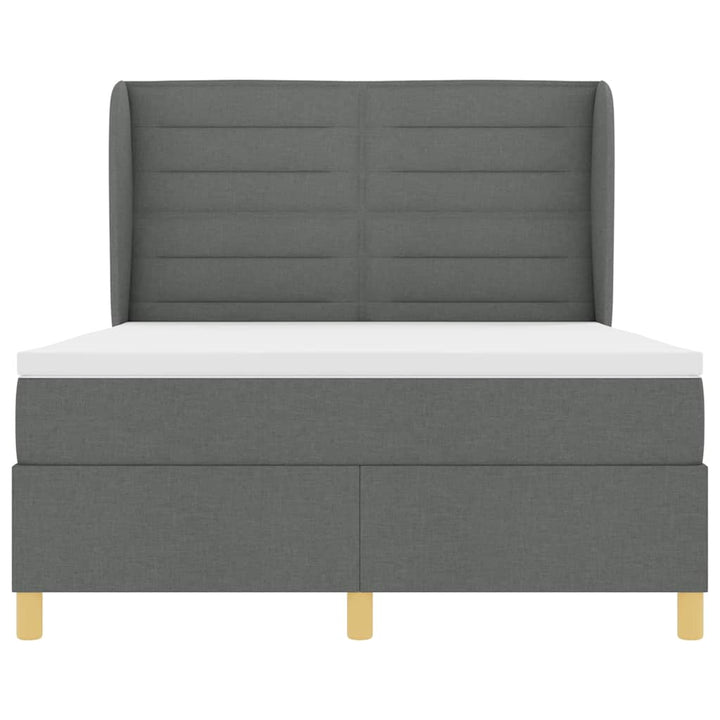 Box spring seng med madras Mørkegrå 200 x 160 cm Stof