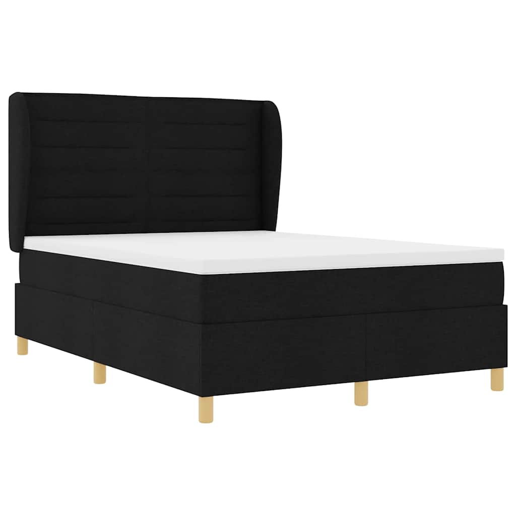 Box spring seng med madras Sort 200 x 160 cm Stof