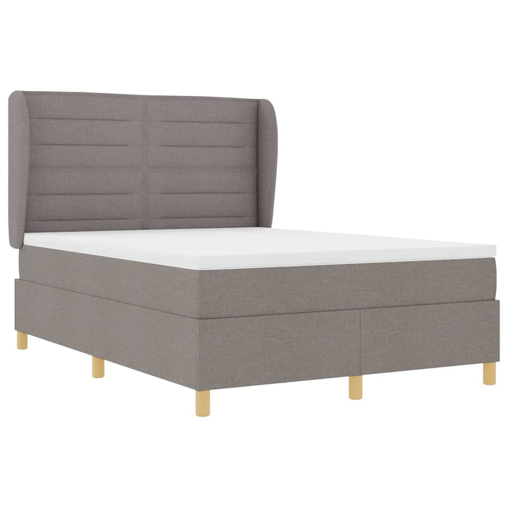 Box spring seng med hovedgærde Gråbrun 200 x 160 cm Stof