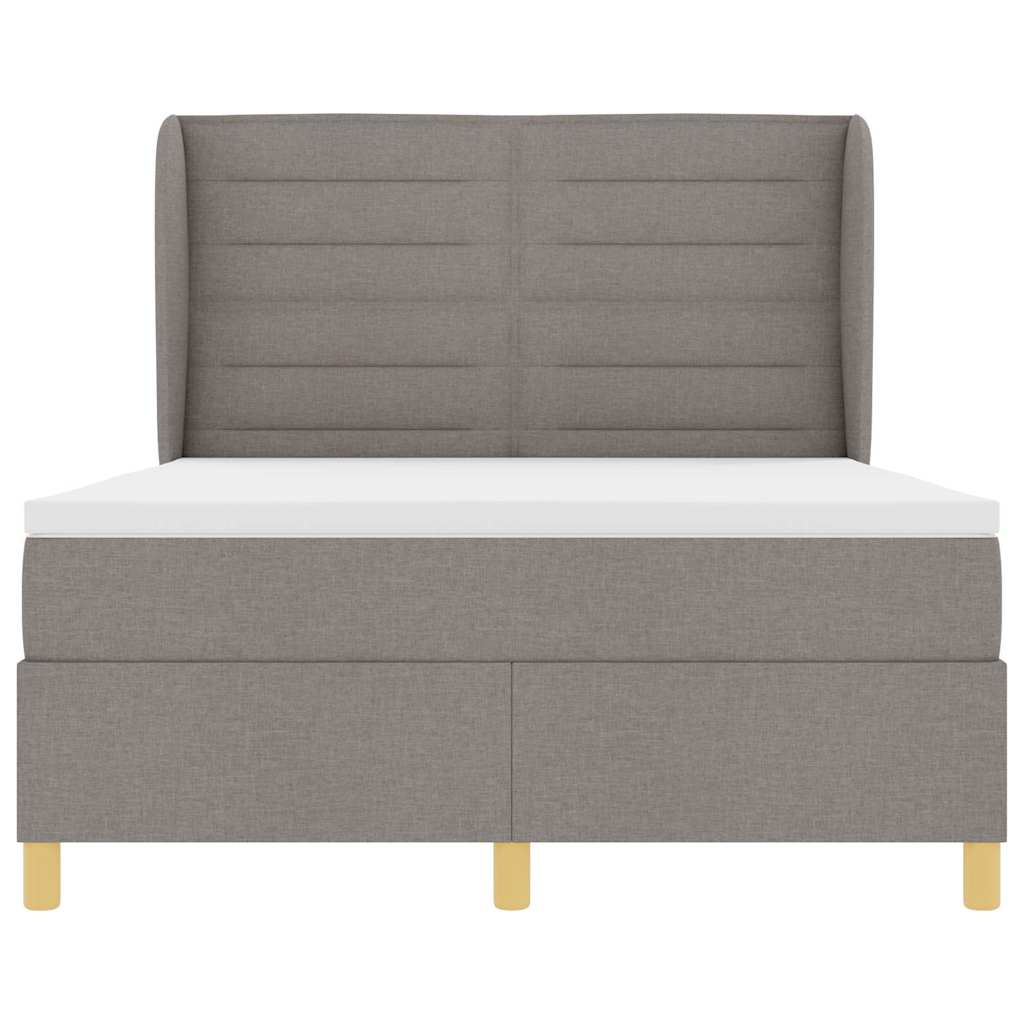 Box spring seng med hovedgærde Gråbrun 200 x 160 cm Stof
