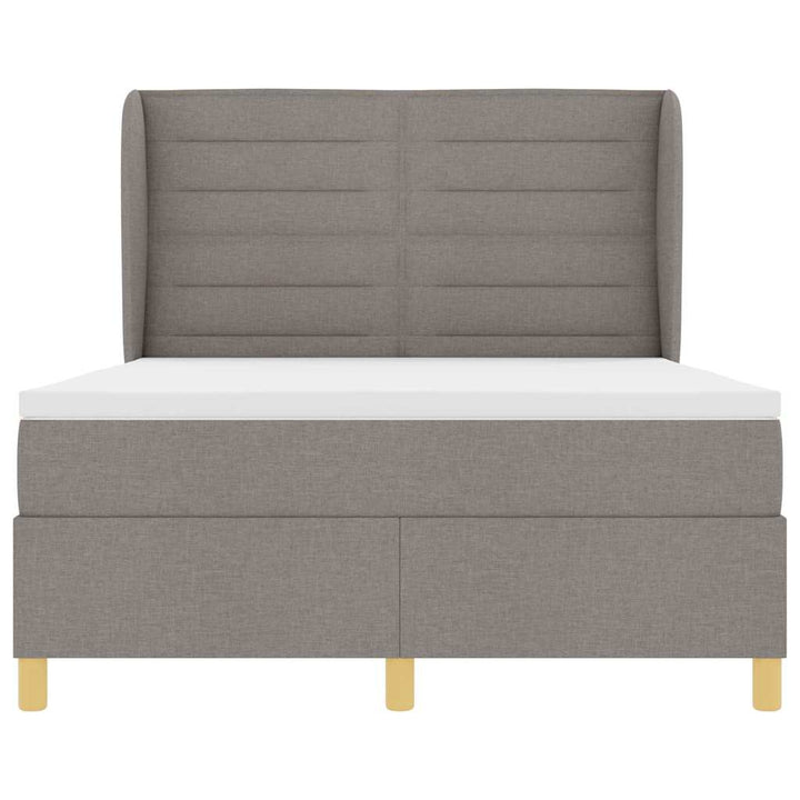 Box spring seng med hovedgærde Gråbrun 200 x 160 cm Stof